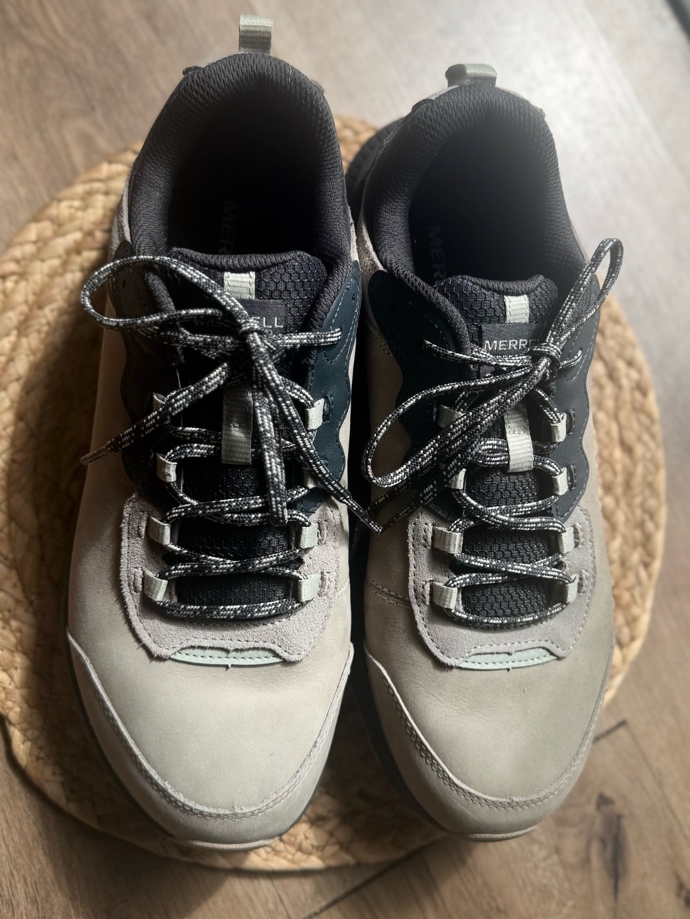 Merrell Men's Light Gray and Black Trail Sneakers
